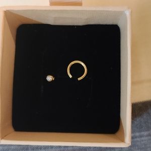 14kt gold diamond huggie